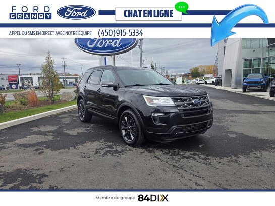 Ford Explorer XLT AWD, TOIT, HITCH, 6 PLACES 2019 Noir