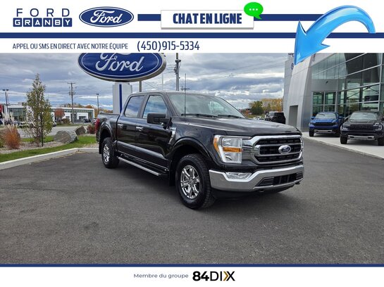 Ford F-150 XLT SuperCrew 4RM caisse de 5,5 pi 2022 Noir